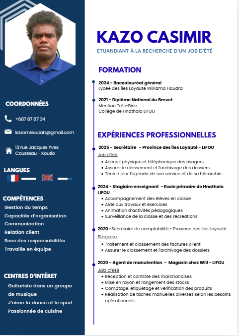CV Job d'été